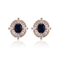 96025 xuping diseño especial lujo 18k color oro sintético zircon damas pendientes